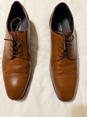 Alfani Men's Quincy Cap-Toe Lace-Up Shoes Tan Size 12M